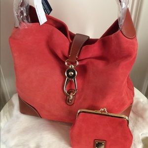 Dooney & Burke Handbag NWT Rare Tomato Red Suede